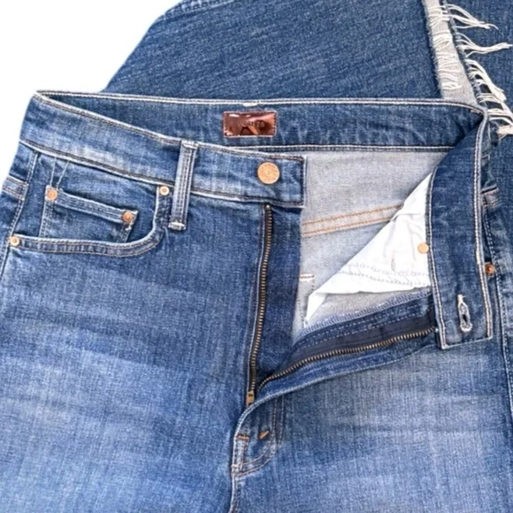 MOTHER High Waisted Rider Ankle Step Fray Loafers And Lassos Jeans Size 27 NWOT - Picture 10 of 14